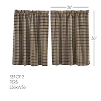 Vhc Brands Wyatt Plaid 2-pc. Rod Pocket Window Tier