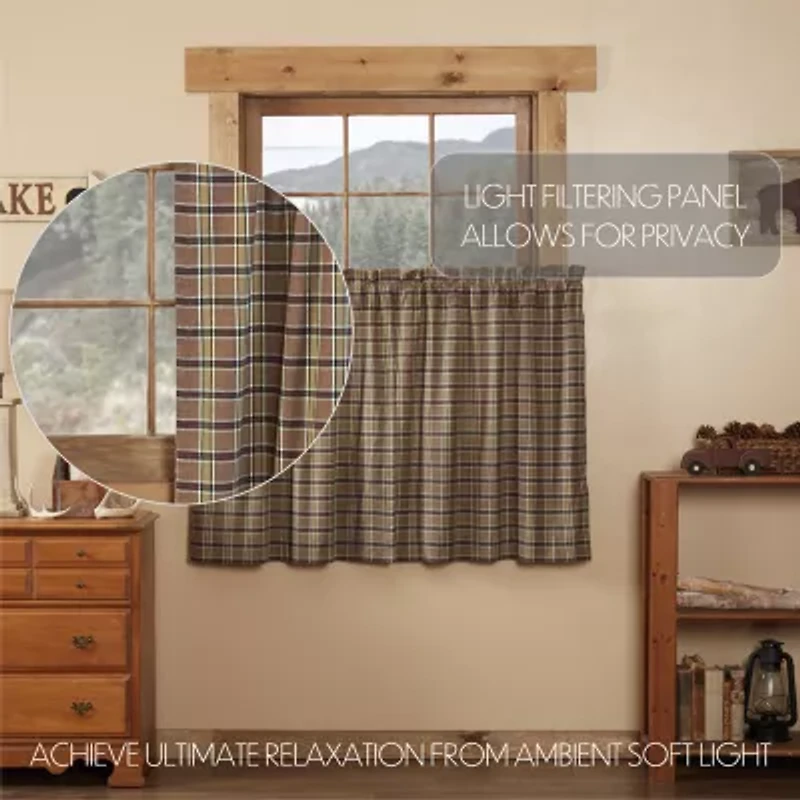 Vhc Brands Wyatt Plaid 2-pc. Rod Pocket Window Tier