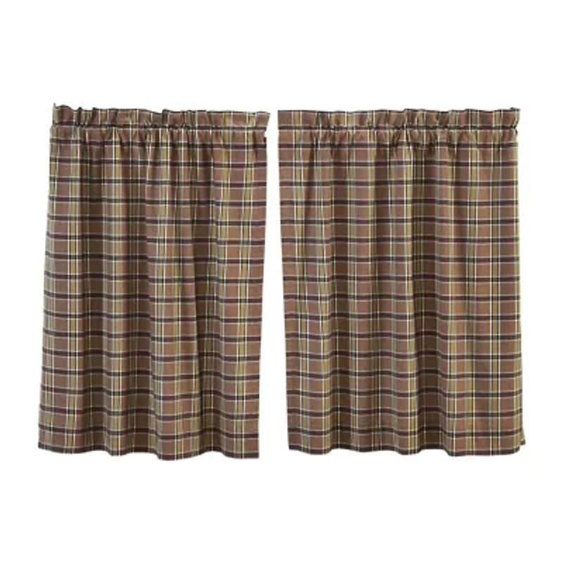 Vhc Brands Wyatt Plaid 2-pc. Rod Pocket Window Tier