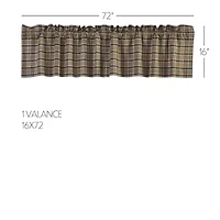 Vhc Brands Wyatt Plaid Rod Pocket Tailored Valance