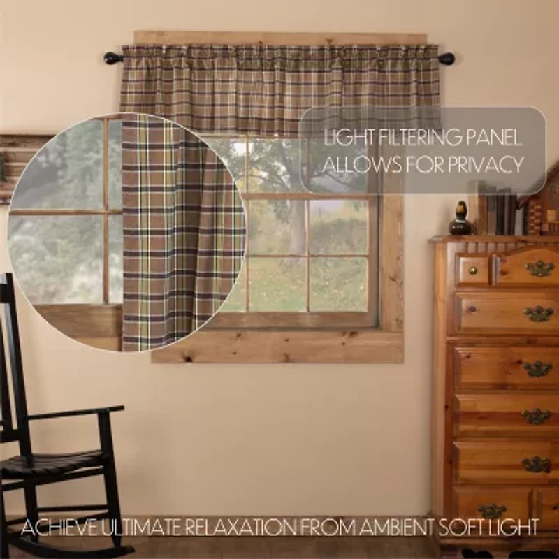 Vhc Brands Wyatt Plaid Rod Pocket Tailored Valance