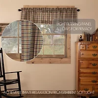 Vhc Brands Wyatt Plaid Rod Pocket Tailored Valance