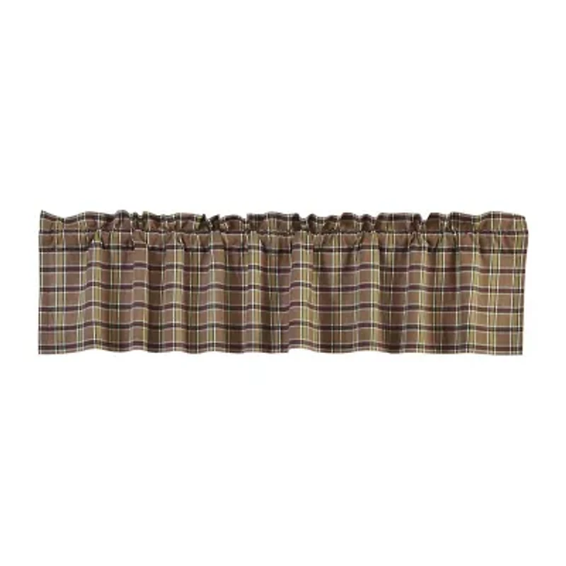 Vhc Brands Wyatt Plaid Rod Pocket Tailored Valance