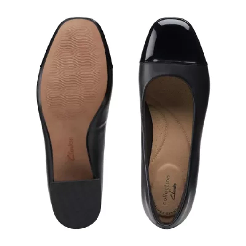 Clarks Marilyn Sara Womens Cap Closed Toe Flat Heel Pumps