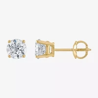Premier Collection 1 CT. T.W. Natural Diamond Round-cut Stud Earrings in 14K Gold