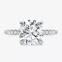 (G-H / Si1-Si2) Womens 2 1/4 CT. T.W. Lab Grown White Diamond 14K Gold Round Side Stone Engagement Ring