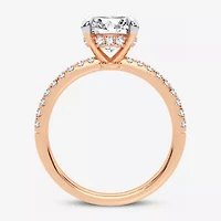 (G-H / Si1-Si2) Womens 2 1/4 CT. T.W. Lab Grown White Diamond 14K Gold Round Side Stone Engagement Ring