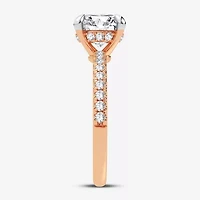 (G-H / Si1-Si2) Womens 2 1/4 CT. T.W. Lab Grown White Diamond 14K Gold Round Side Stone Engagement Ring