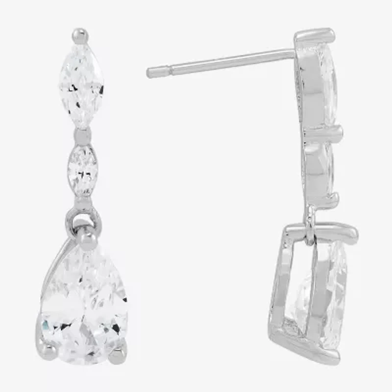 Diamonart Womens Cubic Zirconia Sterling Silver Pear 2-pc. Jewelry Set