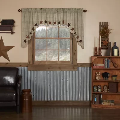 Vhc Brands Abilene Star Swag Rod Pocket Scallop Valance