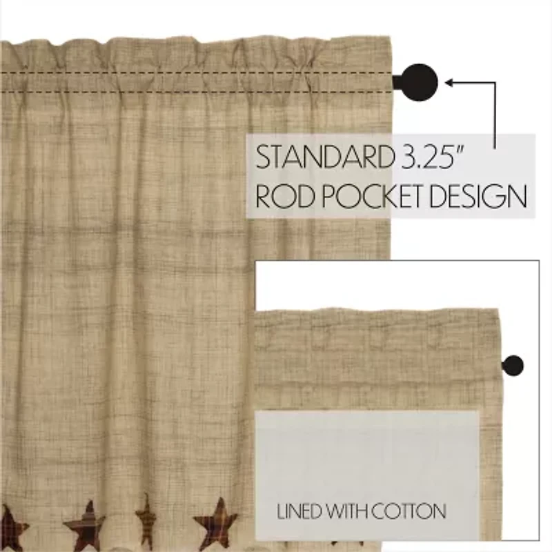 Vhc Brands Abilene Star Swag Rod Pocket Scallop Valance