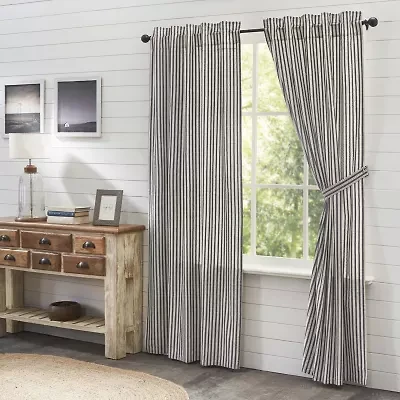 Vhc Brands Ashmont Ticking Rod Pocket Light-Filtering Set of 2 Curtain Panel