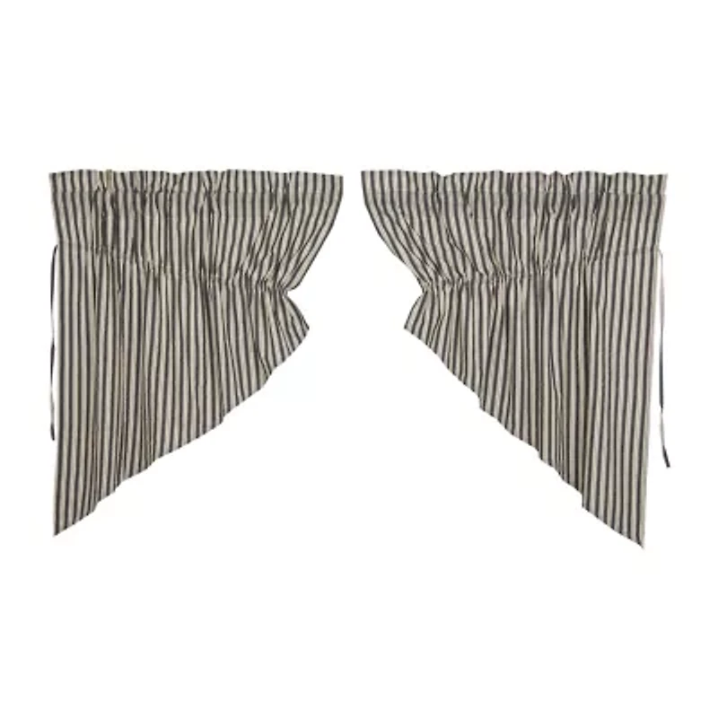 Vhc Brands Ashmont Ticking Prare Swag Rod Pocket Valance