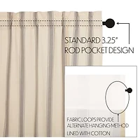 Vhc Brands Grace Rod Pocket Light-Filtering Set of 2 Curtain Panel