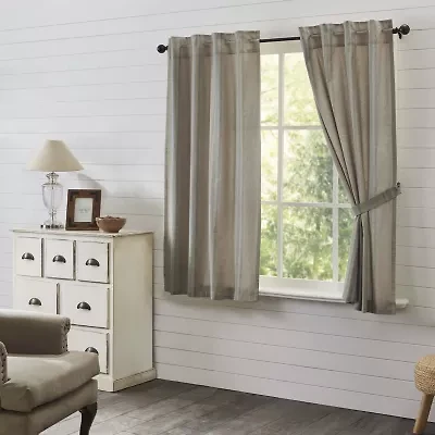 Vhc Brands Grain Sack Rod Pocket Light-Filtering Set of 2 Curtain Panel