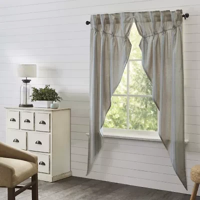 Vhc Brands Grain Sack Prairie Rod Pocket Light-Filtering Set of 2 Curtain Panel