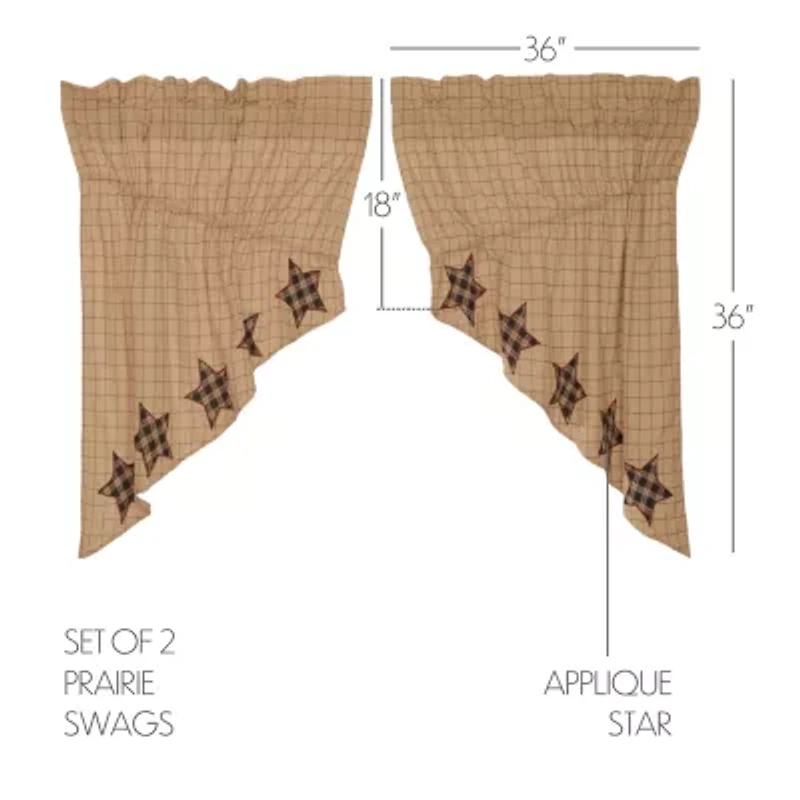 Vhc Brands Bingham Star Prairie Swag Rod Pocket Tailored Valance