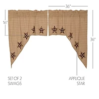 Vhc Brands Bingham Star Swag Rod Pocket Tailored Valance