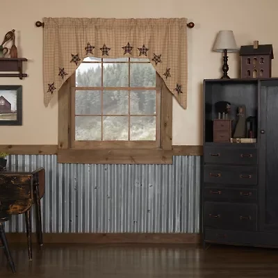 Vhc Brands Bingham Star Swag Rod Pocket Tailored Valance