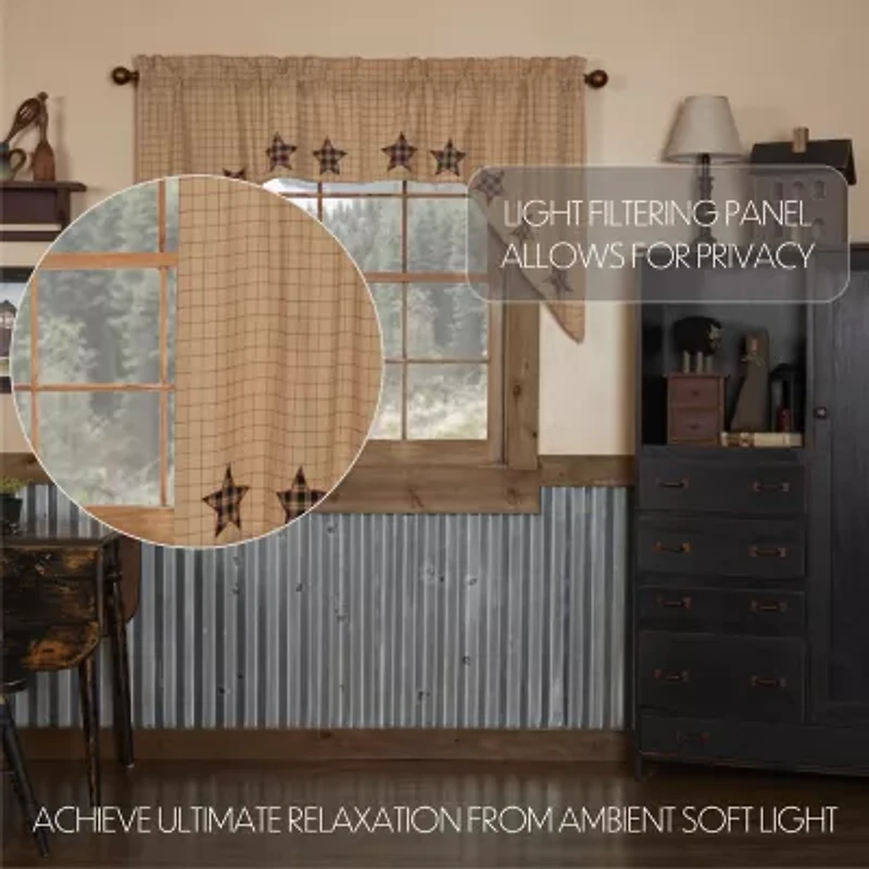 Vhc Brands Bingham Star Swag Rod Pocket Tailored Valance
