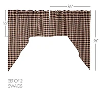 Vhc Brands Bingham Star Plaid Swag Rod Pocket Tailored Valance