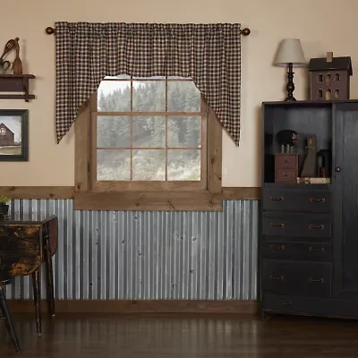 Vhc Brands Bingham Star Plaid Swag Rod Pocket Tailored Valance