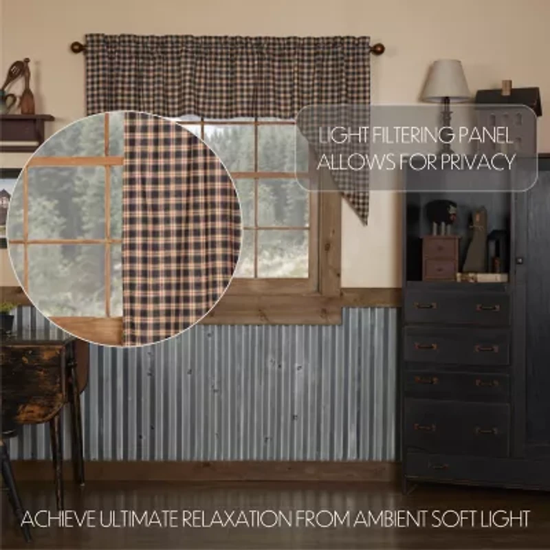 Vhc Brands Bingham Star Plaid Swag Rod Pocket Tailored Valance