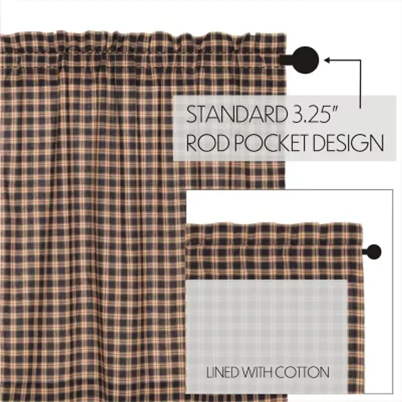 Vhc Brands Bingham Star Plaid 2-pc. Rod Pocket Window Tier