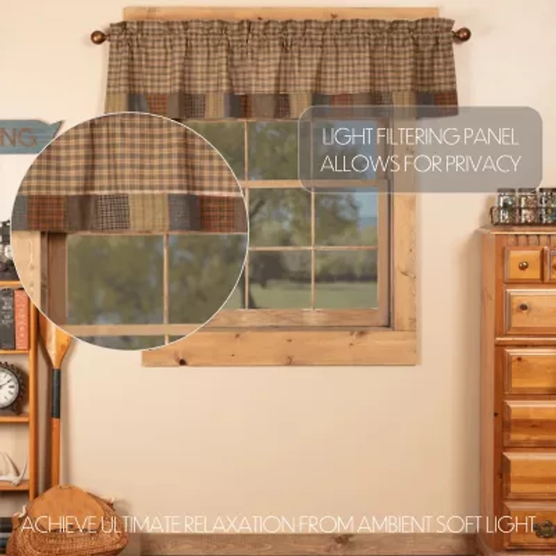 Vhc Brands Cedar Ridge Block Border Rod Pocket Valance