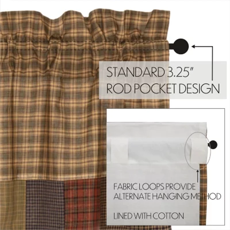 Vhc Brands Cedar Ridge Block Border Rod Pocket Valance