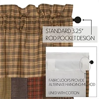 Vhc Brands Cedar Ridge Block Border Rod Pocket Valance