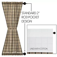 Vhc Brands Cider Mill Light-Filtering Rod Pocket Single Door Panel Curtain