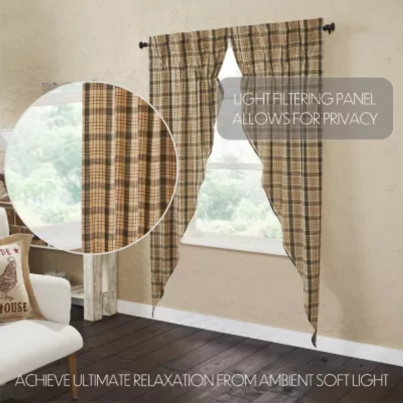 Vhc Brands Cider Mill Prairie Rod Pocket Light-Filtering Set of 2 Curtain Panel