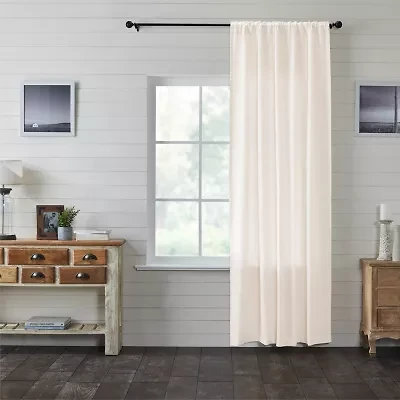 Vhc Brands Cotton Burlap Rod Pocket Light-Filtering Single Curtain Panel