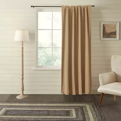 Vhc Brands Cotton Burlap Rod Pocket Blackout Single Curtain Panel
