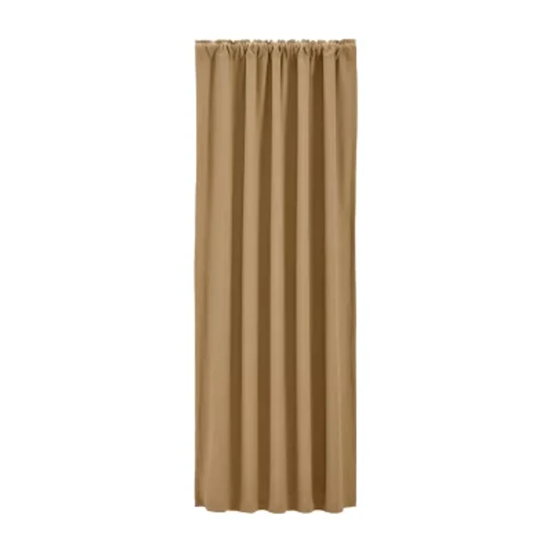Vhc Brands Cotton Burlap Rod Pocket Blackout Single Curtain Panel