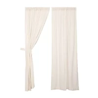 Vhc Brands Cotton Burlap Rod Pocket Light-Filtering Set of 2 Curtain Panel