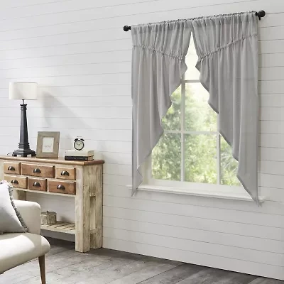 Vhc Brands Cotton Burlap Prairie Rod Pocket Light-Filtering Set of 2 Curtain Panel