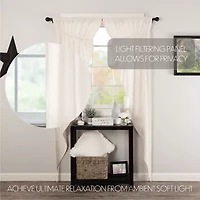 Vhc Brands Cotton Burlap Prairie Rod Pocket Light-Filtering Set of 2 Curtain Panel