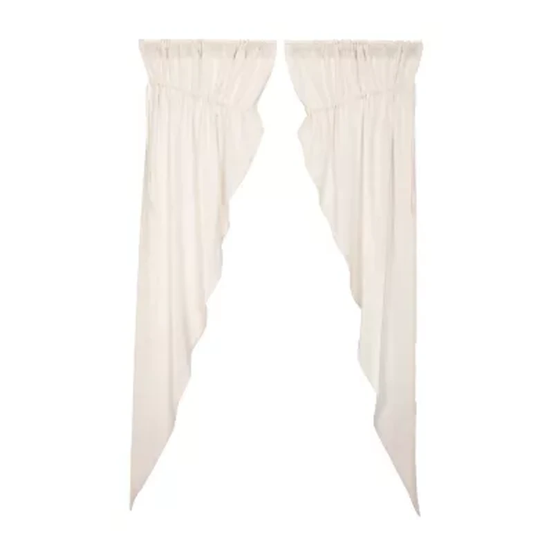 Vhc Brands Cotton Burlap Prairie Rod Pocket Light-Filtering Set of 2 Curtain Panel