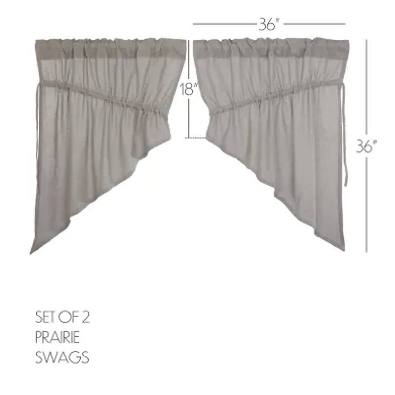 Vhc Brands Cotton Burlap Prairie Swag Rod Pocket Tailored Valance