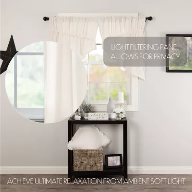 Vhc Brands Cotton Burlap Prairie Swag Rod Pocket Valance