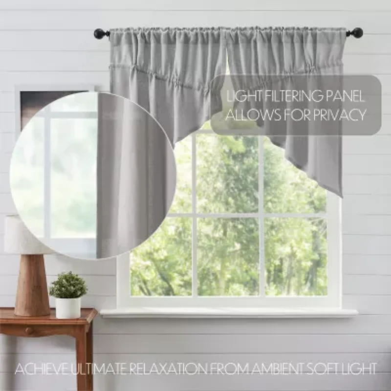Vhc Brands Cotton Burlap Prairie Swag Rod Pocket Tailored Valance