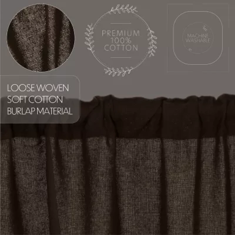 Vhc Brands Cotton Burlap Prairie Swag Rod Pocket Tailored Valance
