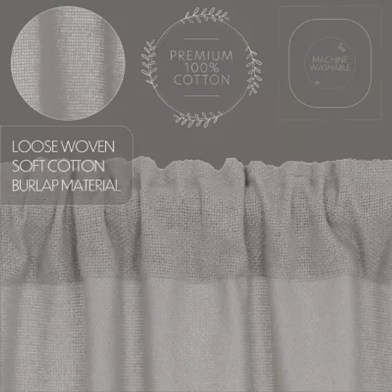 Vhc Brands Cotton Burlap Prairie Swag Rod Pocket Tailored Valance