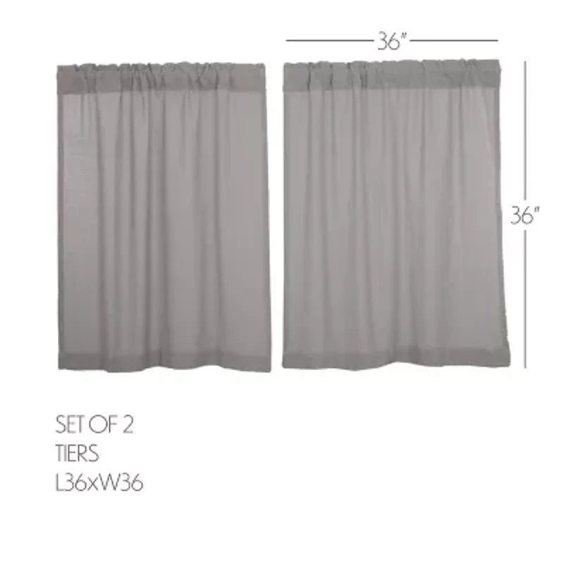 Vhc Brands Cotton Burlap 2-pc. Rod Pocket Window Tier