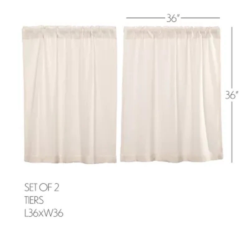 Vhc Brands Cotton Burlap 2-pc. Rod Pocket Window Tier