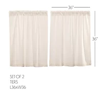 Vhc Brands Cotton Burlap 2-pc. Rod Pocket Window Tier