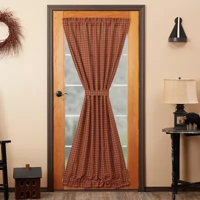 Vhc Brands Country Check Light-Filtering Rod Pocket Single Door Panel Curtain