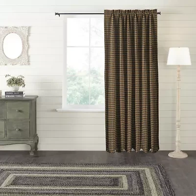 Vhc Brands Country Check Rod Pocket Blackout Single Curtain Panel